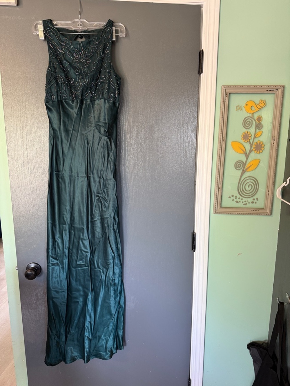 Vintage Zum Zum Emerald Green Beaded Formal Maxi Dress